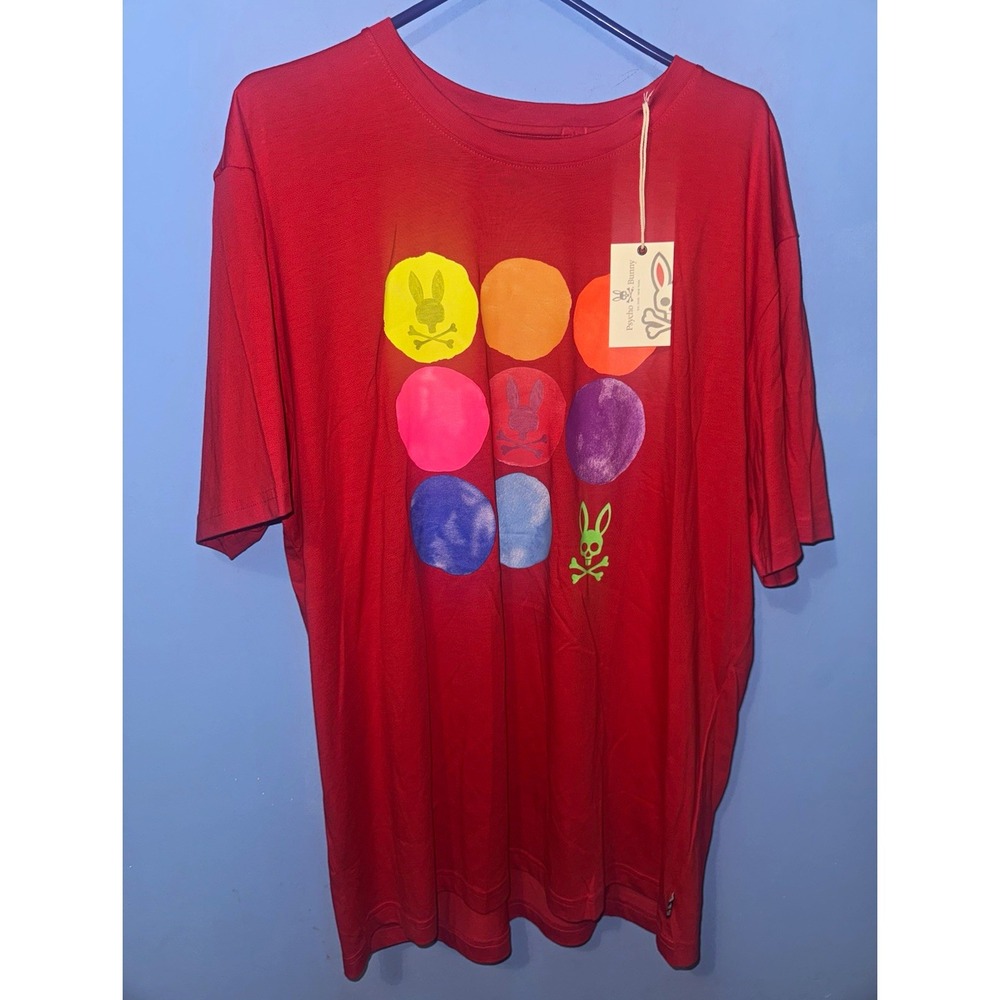 Psycho Bunny Bicknell Graphic Logo Tee Red Pima Cotton 2XL B6U618R1PC NWT Mens